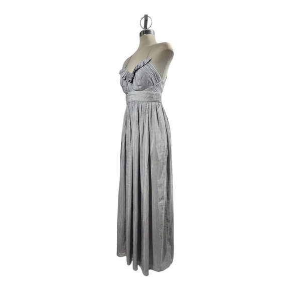 Luxury Designer Summer Maxi dress Gray Moda International size 4 - Picture 3 of 9
